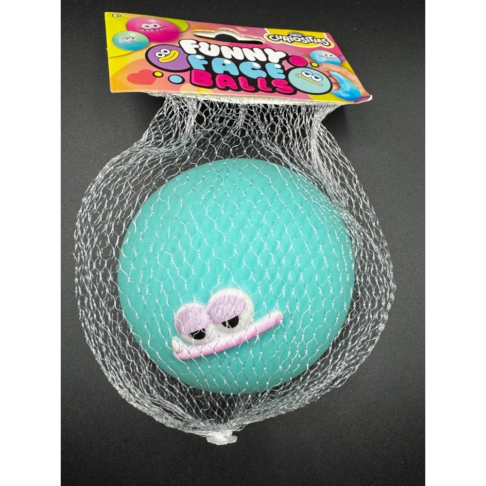 Orb‎ Curiosities Funny Face Ball Teal Turquoise Squishy Sensory Stress Toy New